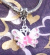 Pink Crystal Butterfly European Charm